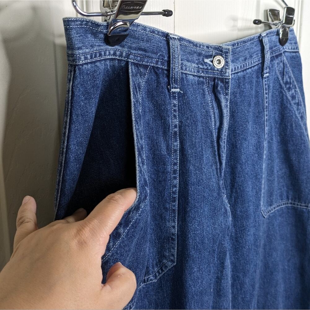 Vintage Denim Midi Jean Skirt 12 Modest Y2K Cottagecore Western Long Prairie - Picture 6 of 13